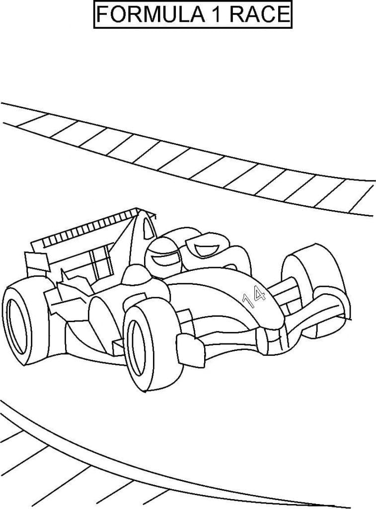 Formel 1 racerbil Tegninger til Farvelægning