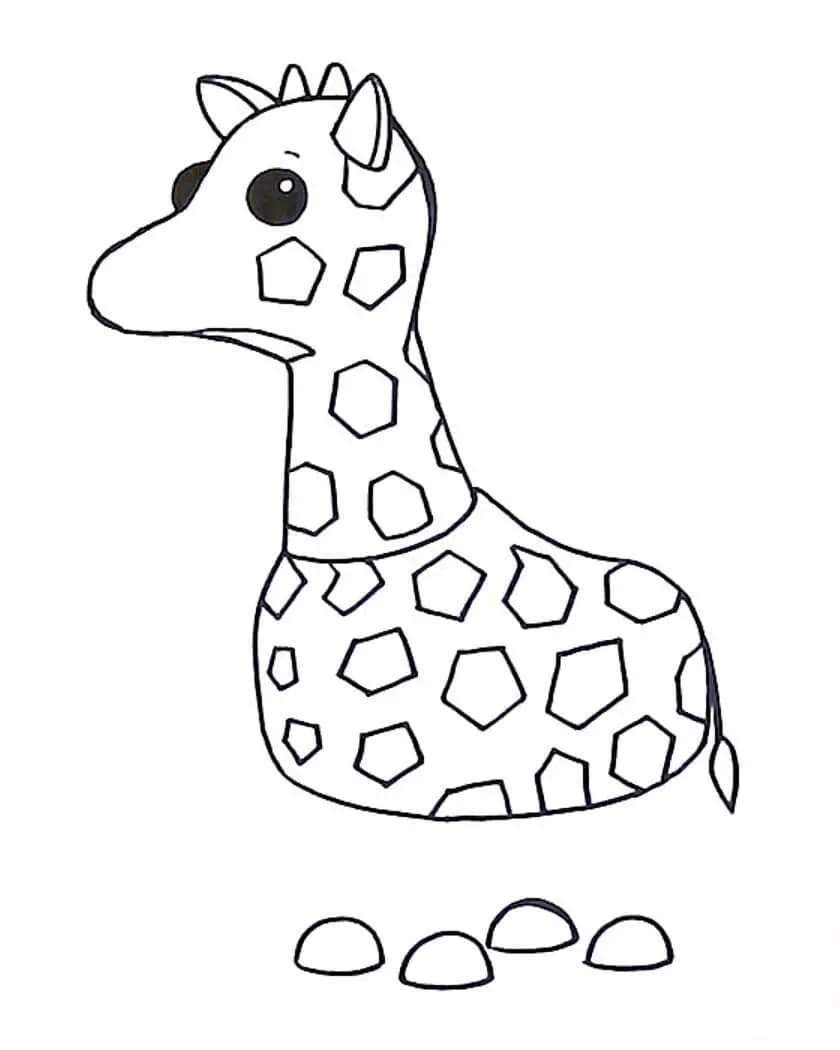Giraf fra Adopt Me Tegninger til Farvelægning