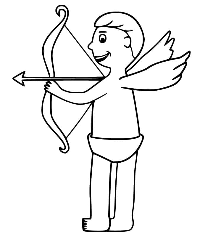 Glad Cupido Tegninger til Farvelægning