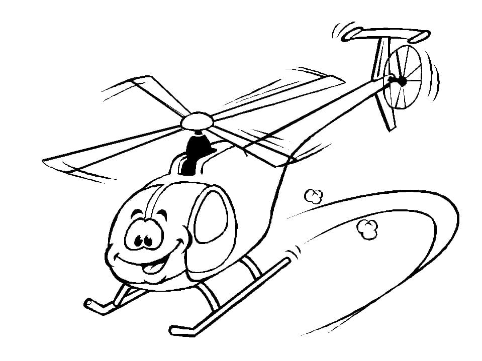 Glad Helikopter Tegninger til Farvelægning