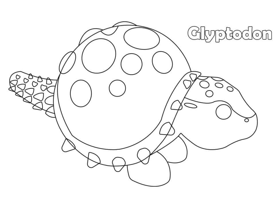 Glyptodon fra Adopt Me Tegninger til Farvelægning