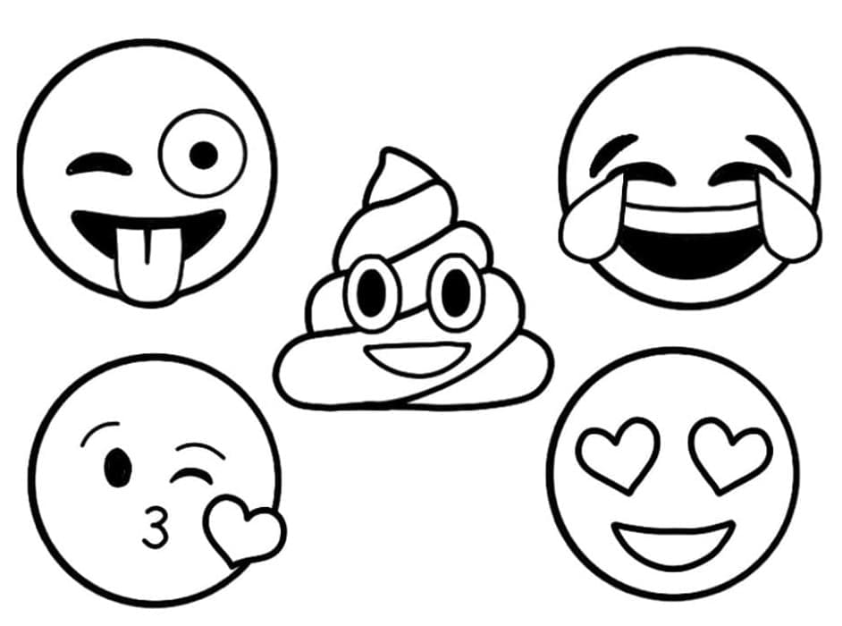 Gratis Emojis Tegninger til Farvelægning