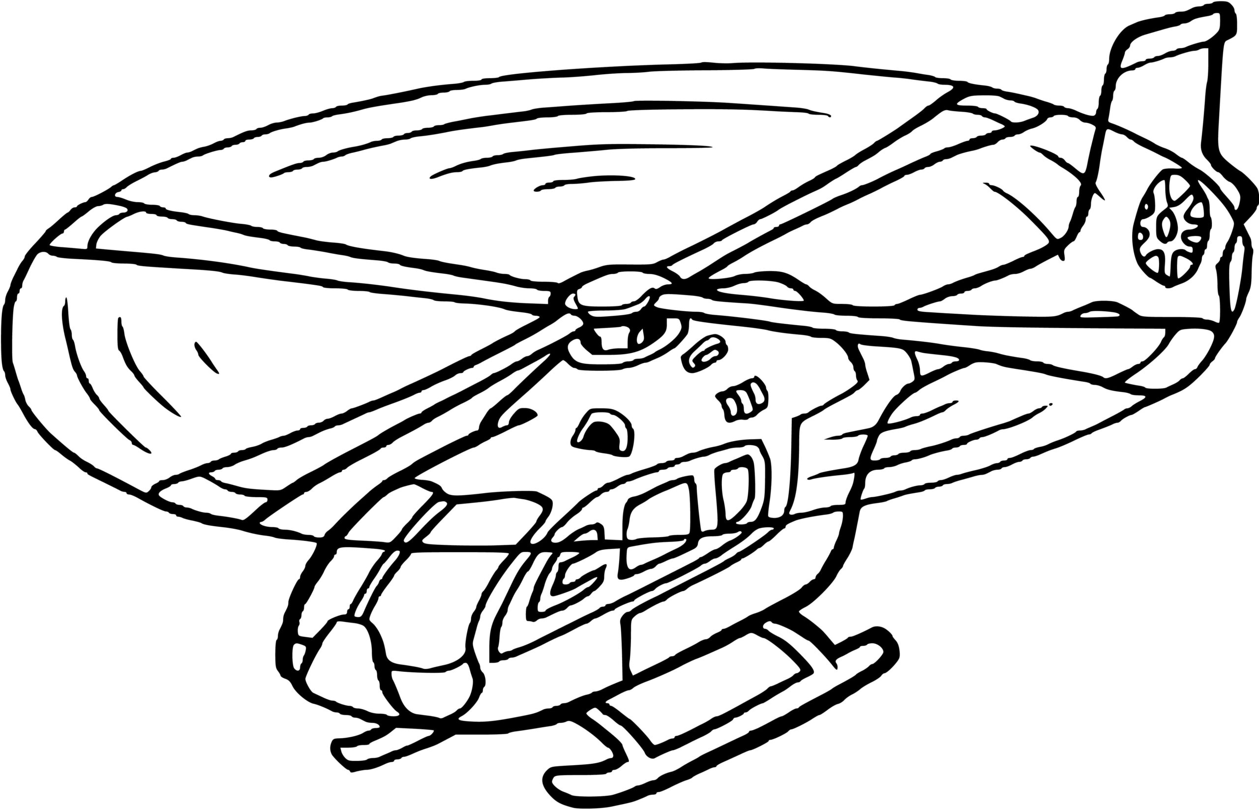Gratis Helikopter Tegninger til Farvelægning