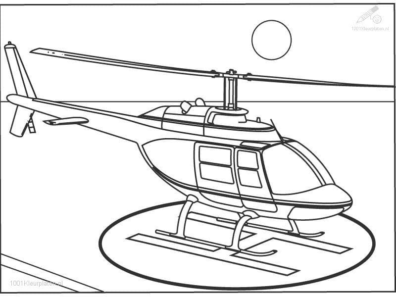 Gratis Helikopter Til Børn Tegninger til Farvelægning