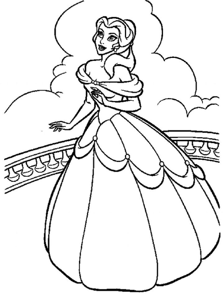 Gratis Prinsesse Belle Tegninger til Farvelægning