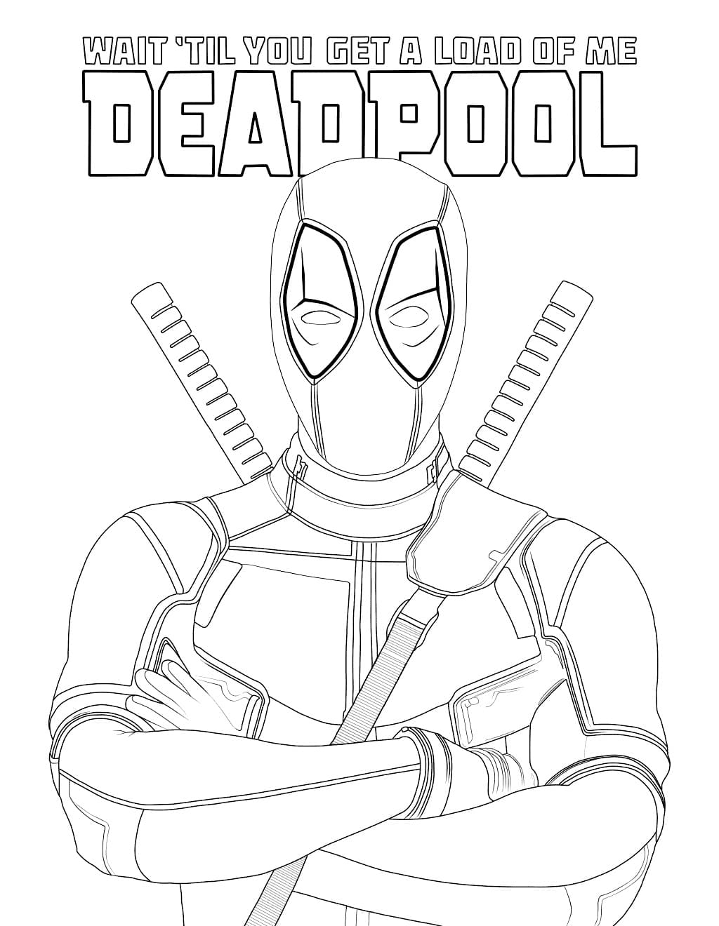 Gratis Printbar Deadpool Tegninger til Farvelægning