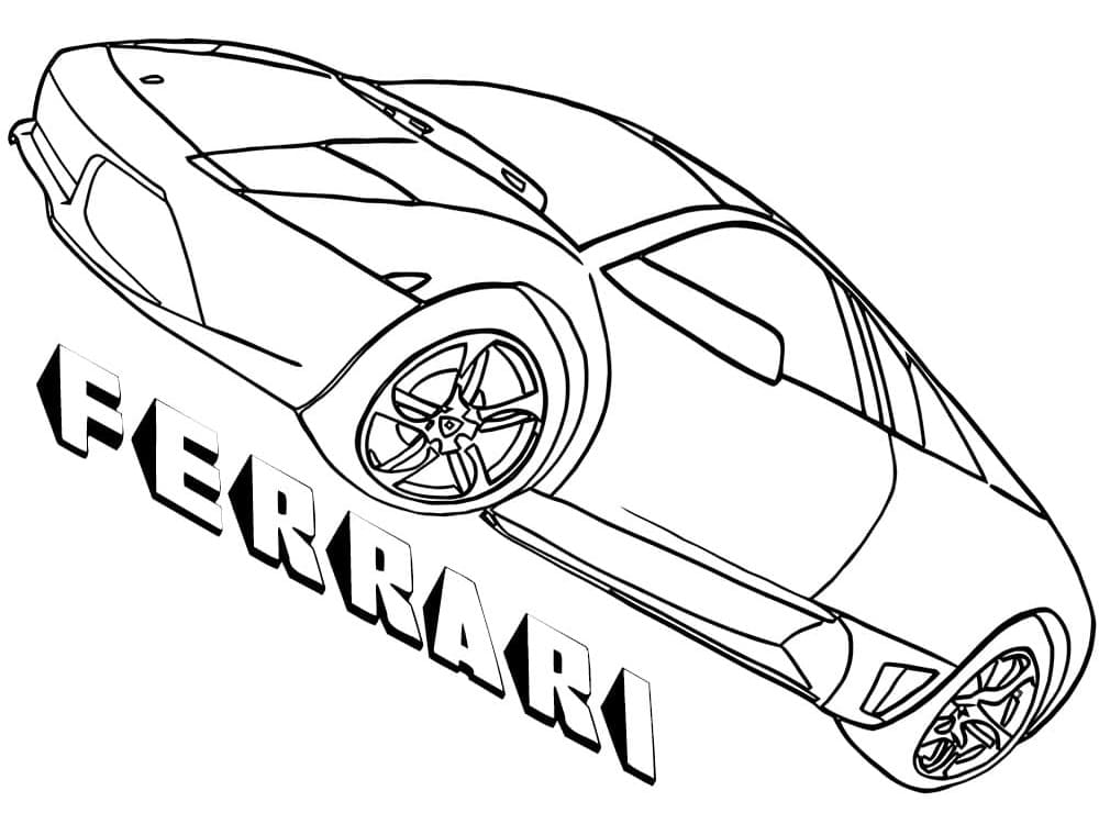 Gratis printbar Ferrari bil Tegninger til Farvelægning