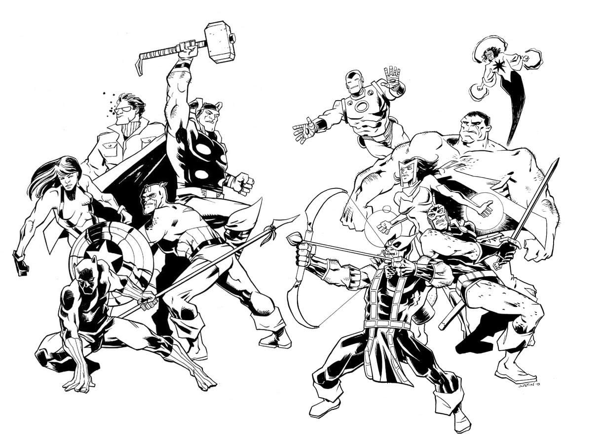 Gratis Printbare Avengers Tegninger til Farvelægning