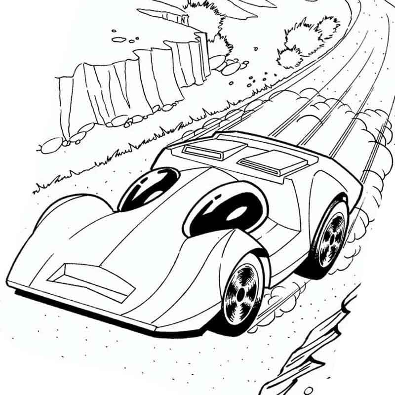 Gratis printbare racerbilbillede Tegninger til Farvelægning