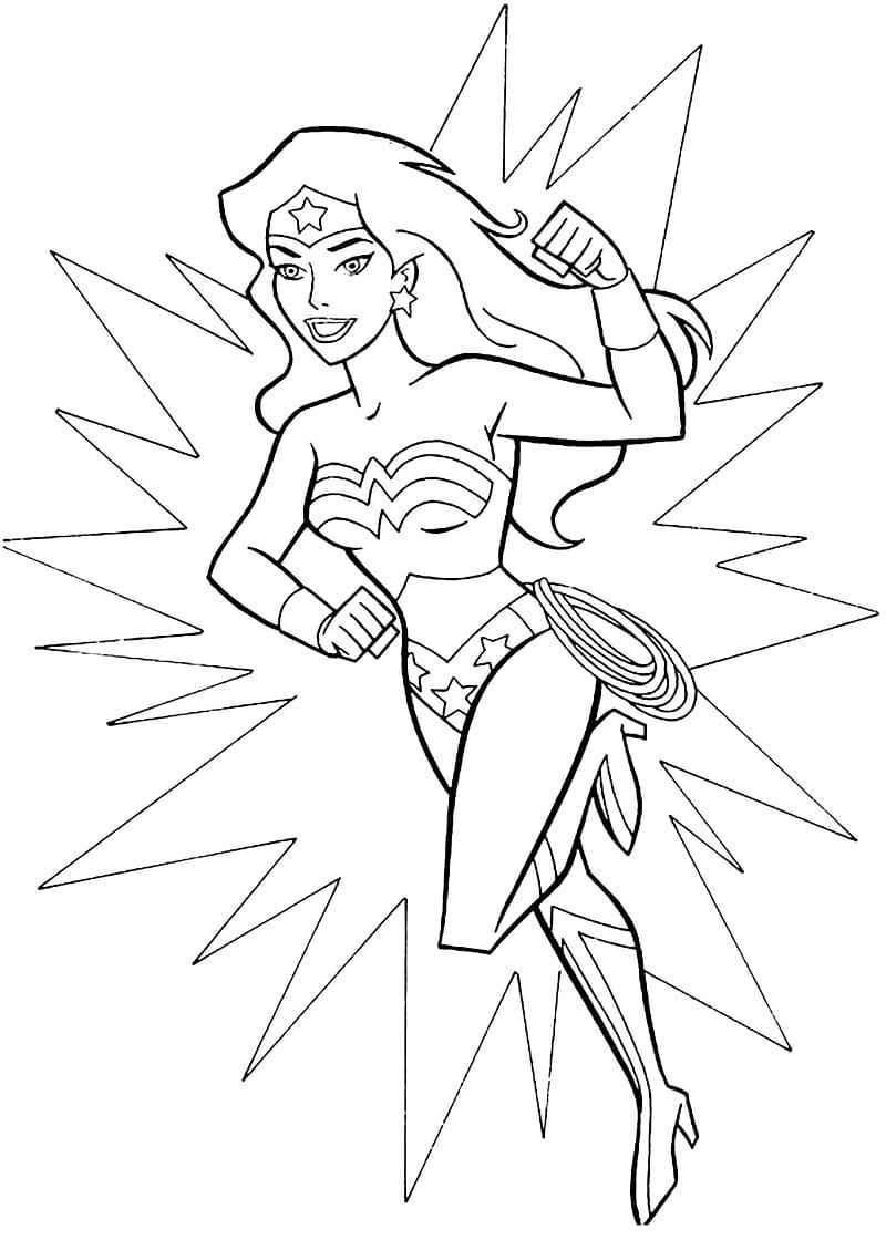 Gratis Wonder Woman Tegninger til Farvelægning
