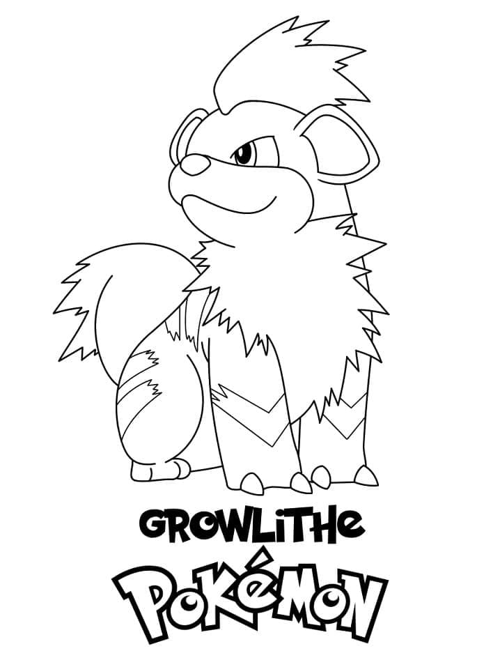 Growlithe Pokemon Tegninger til Farvelægning