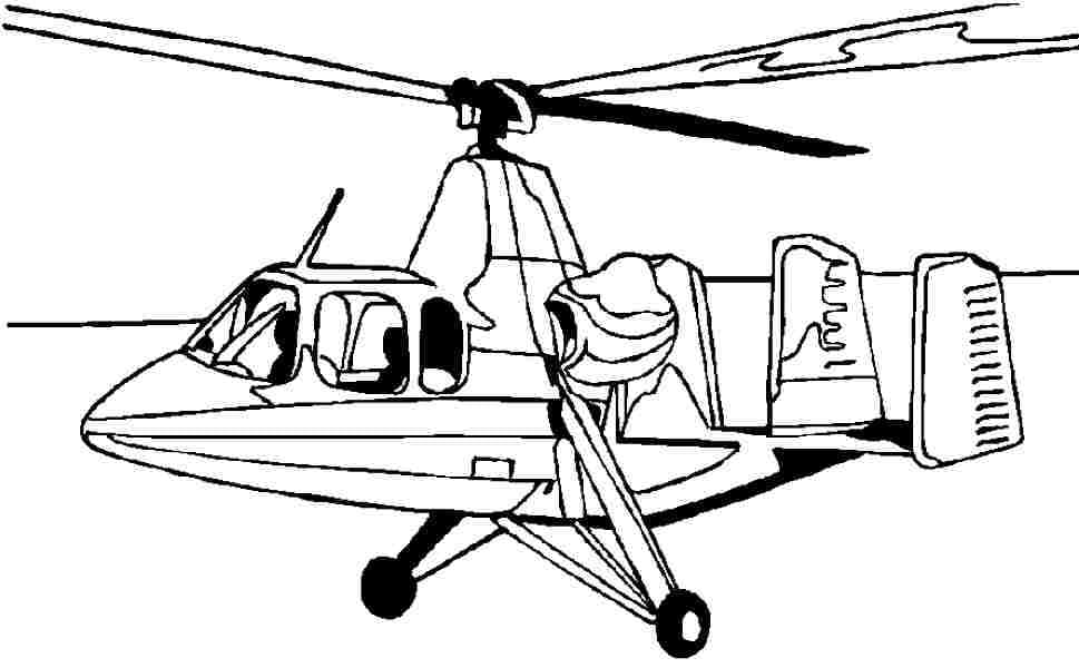 Grundlæggende Helikopter Tegninger til Farvelægning