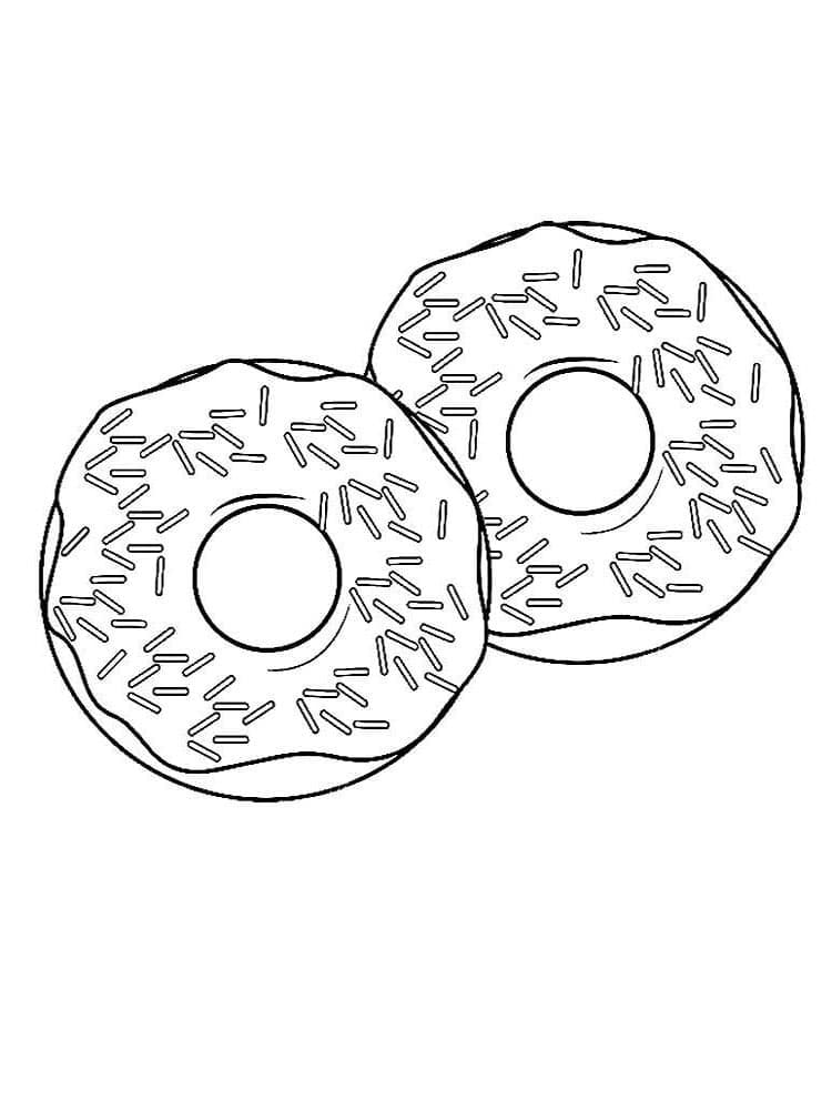 Grundlæggende To Donuts Tegninger til Farvelægning