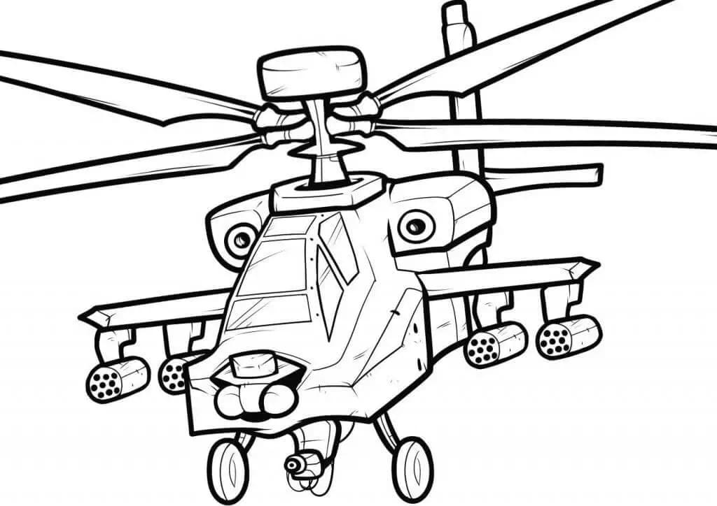Hærens Helikopter Tegninger til Farvelægning