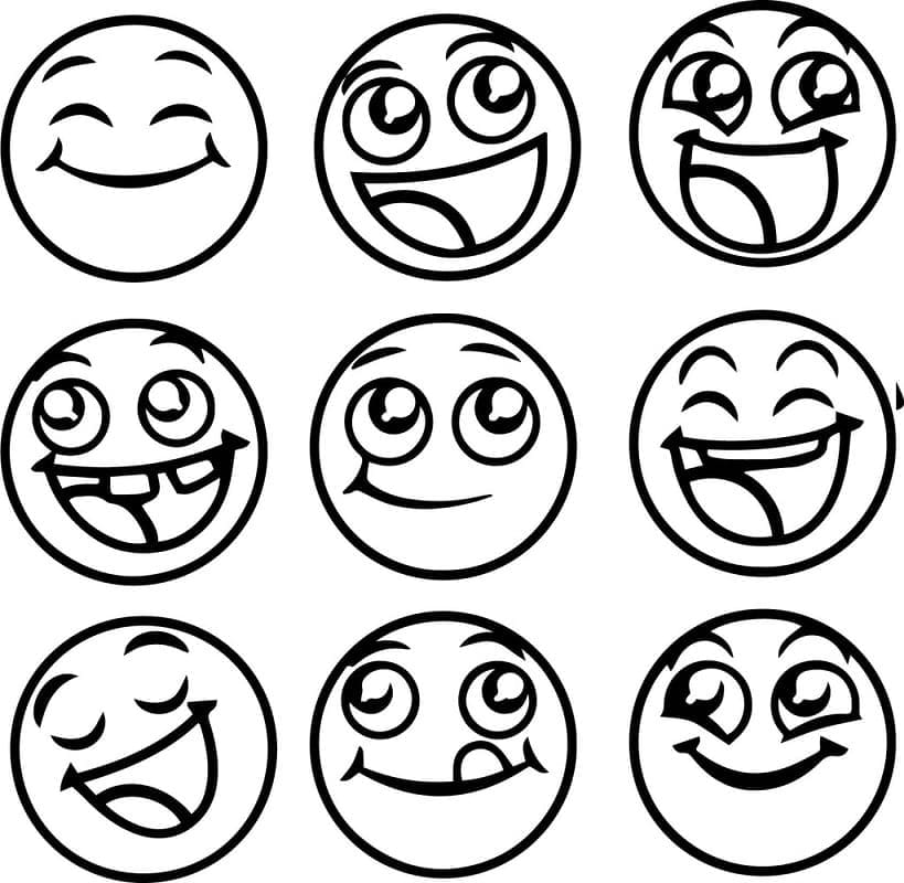 Happy Emojis Tegninger til Farvelægning