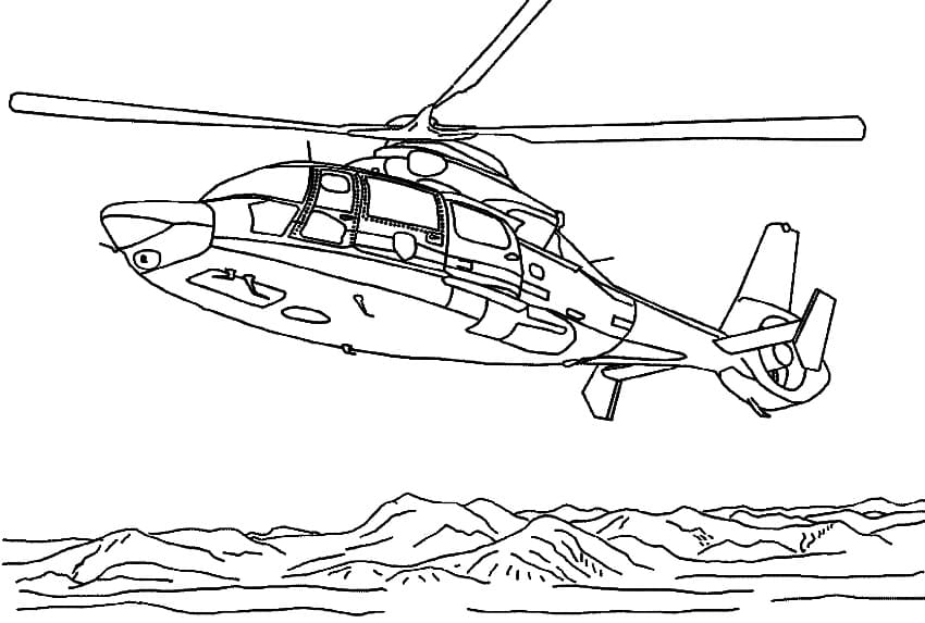 Helikopter Gratis Printbar Tegninger til Farvelægning