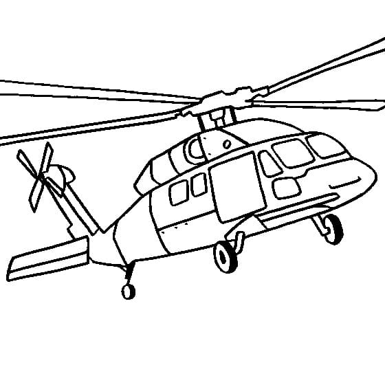Helikopter Printbar Tegninger til Farvelægning