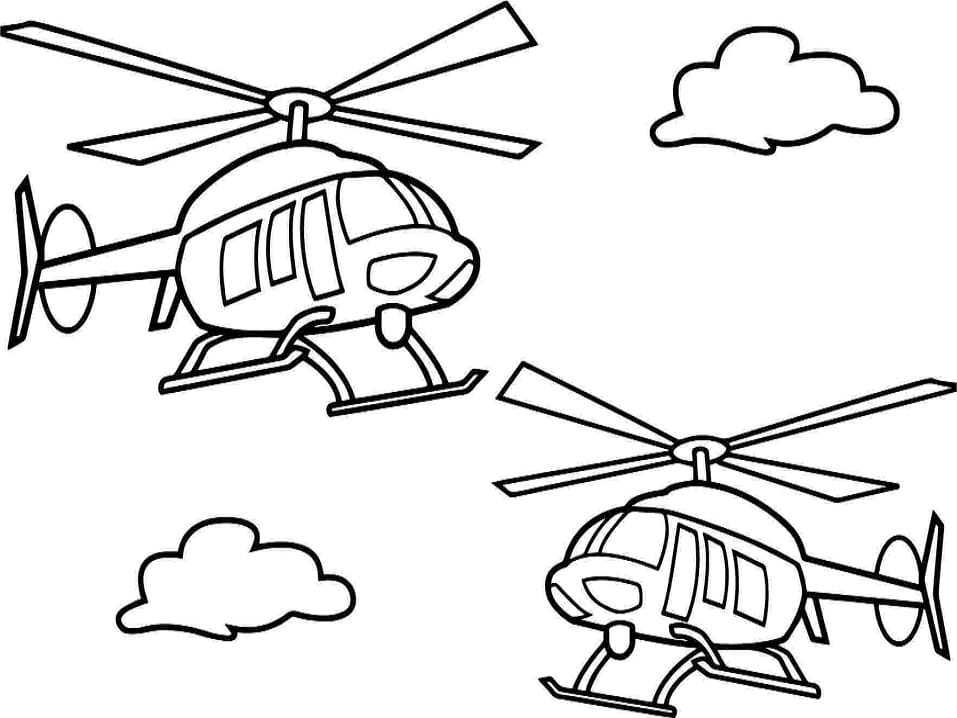 Helikoptre Tegninger til Farvelægning