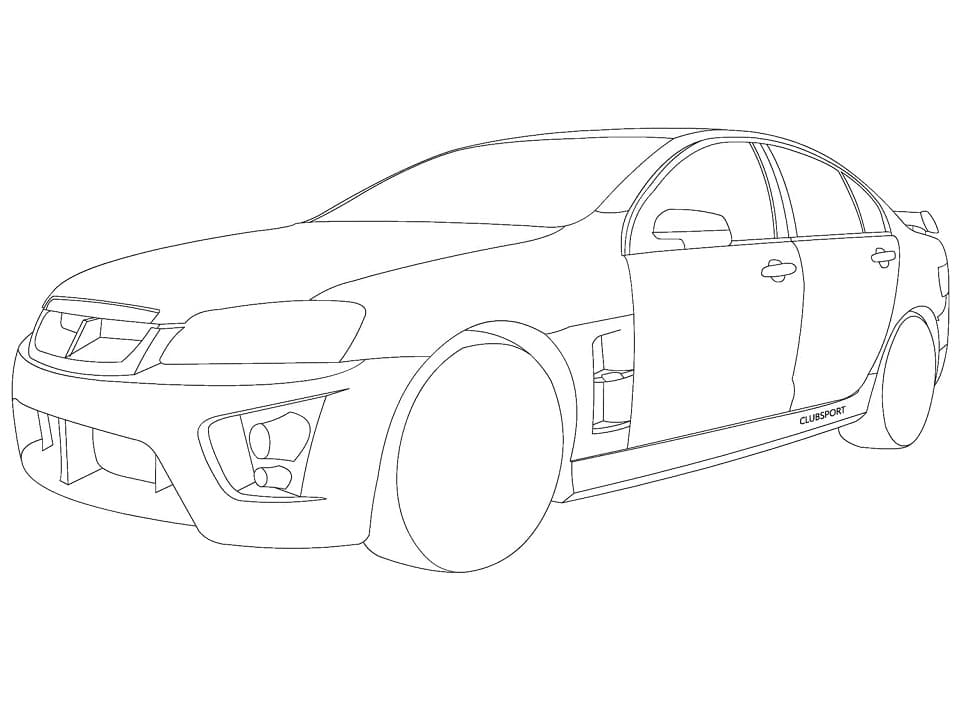 Holden-Hsv-Clubsport Racerbil Tegninger til Farvelægning