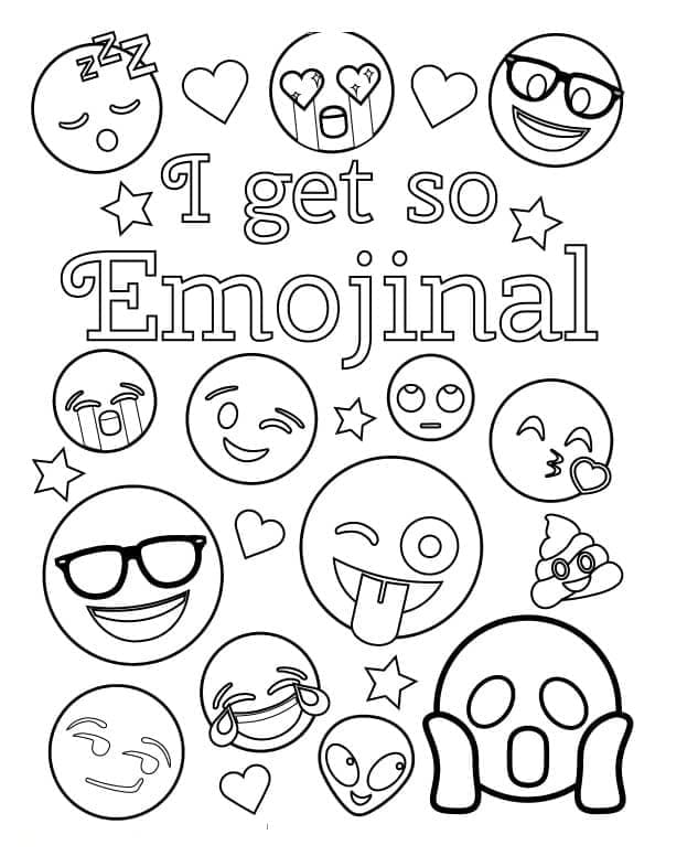 Jeg Bliver Så Emojinal Tegninger til Farvelægning