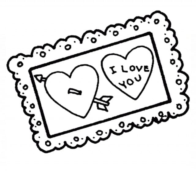 Jeg elsker dig Valentines kort Tegninger til Farvelægning
