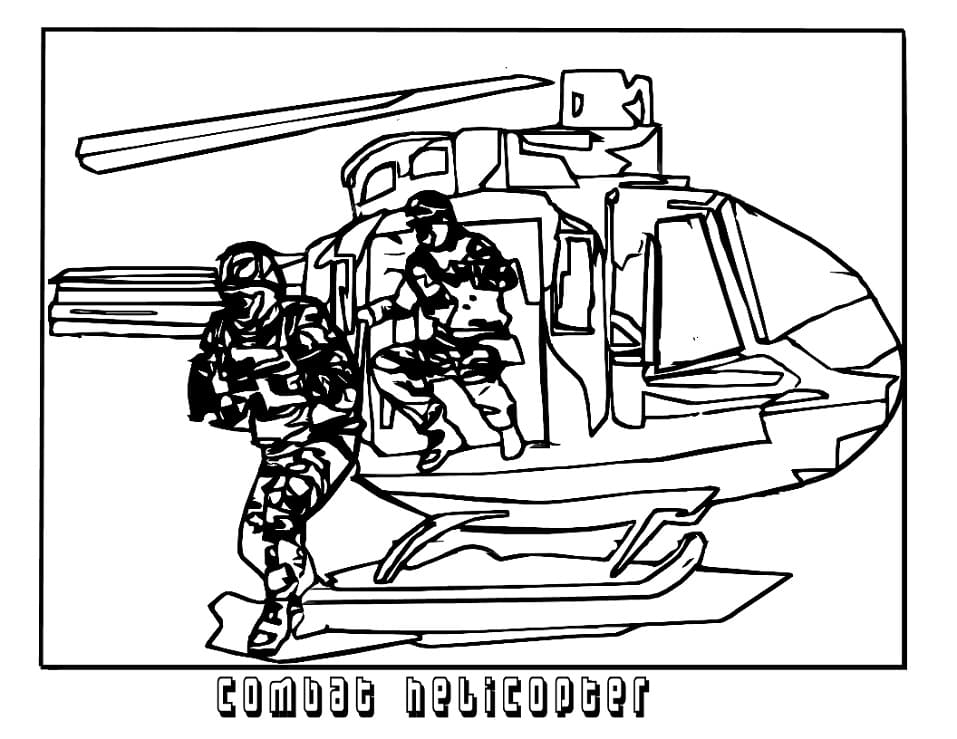 Kamphelikopter Tegninger til Farvelægning