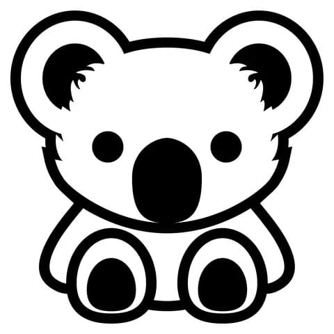 Koala Emoji Tegninger til Farvelægning