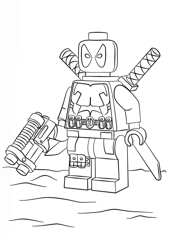 Lego Deadpool Tegninger til Farvelægning