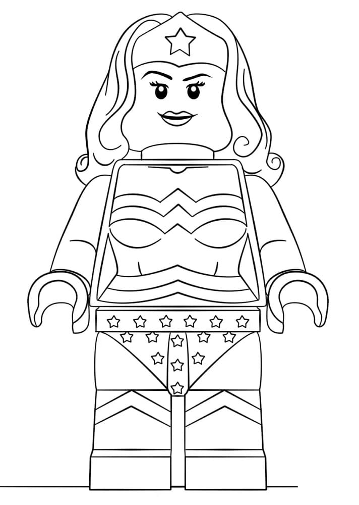 Lego Wonder Woman Tegninger til Farvelægning