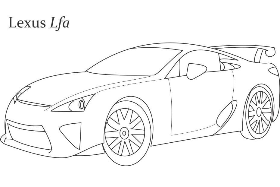 Lexus Lfa racerbil Tegninger til Farvelægning