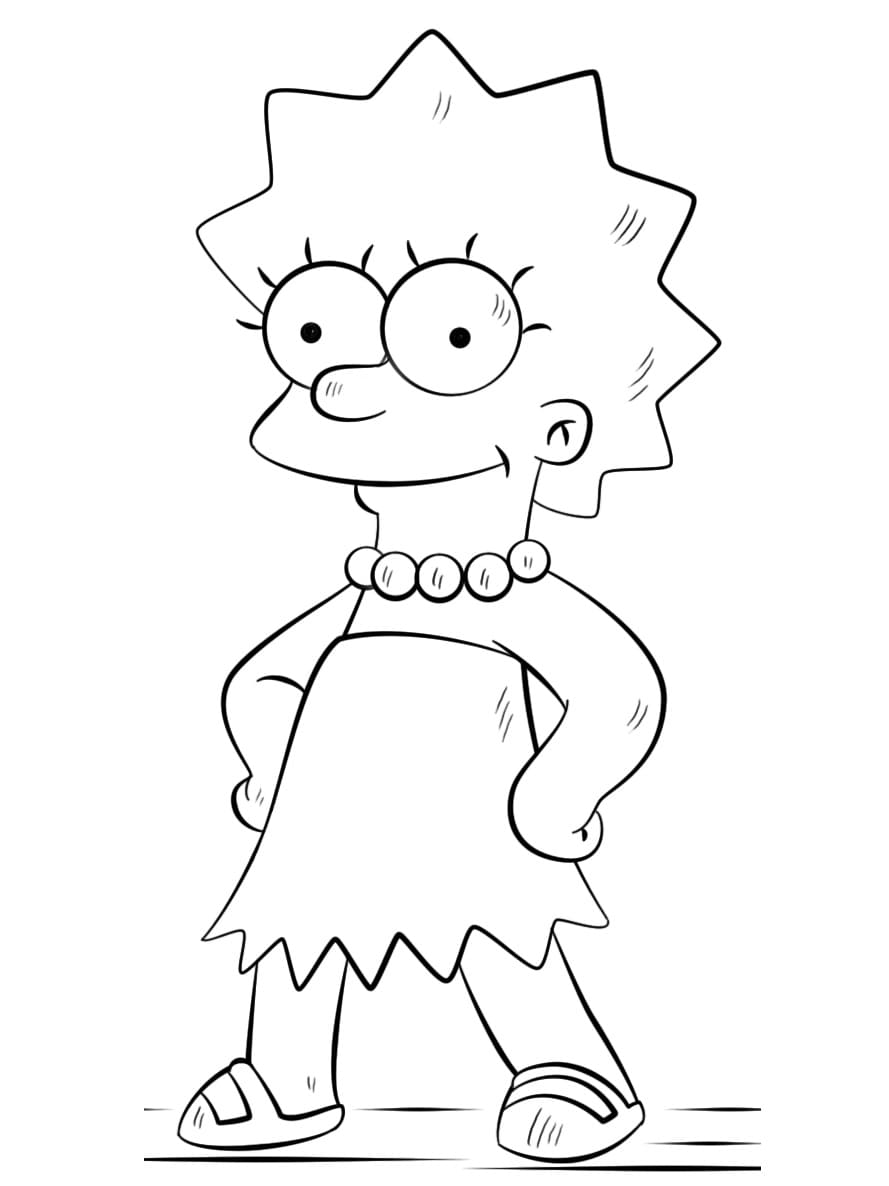 Lisa Simpson fra The Simpsons Tegninger til Farvelægning