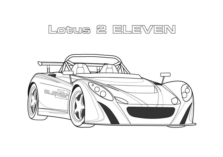 Lotus 2 Eleven racerbil Tegninger til Farvelægning