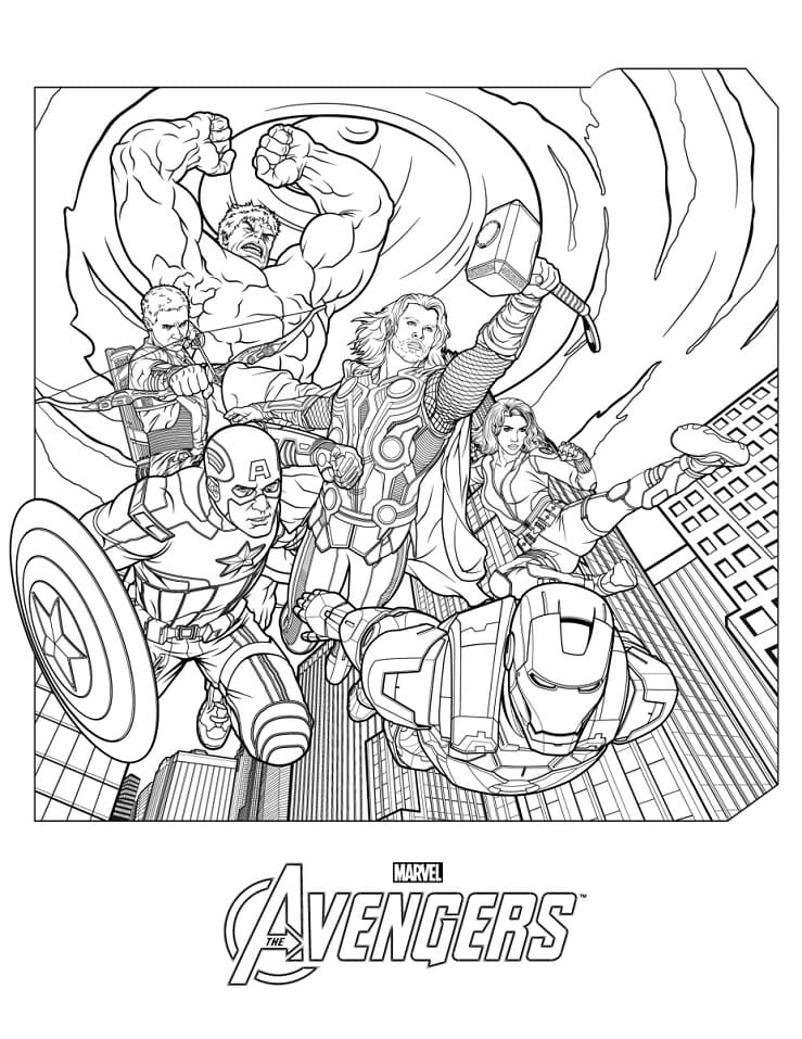 Marvel's Avengers Tegninger til Farvelægning