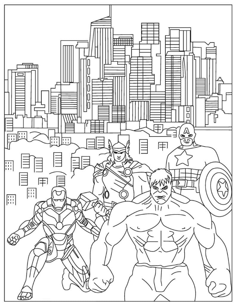 Marvel’s The Avengers Tegninger til Farvelægning