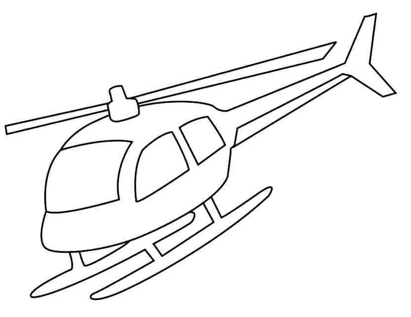 Meget Simpel Helikopter Tegninger til Farvelægning