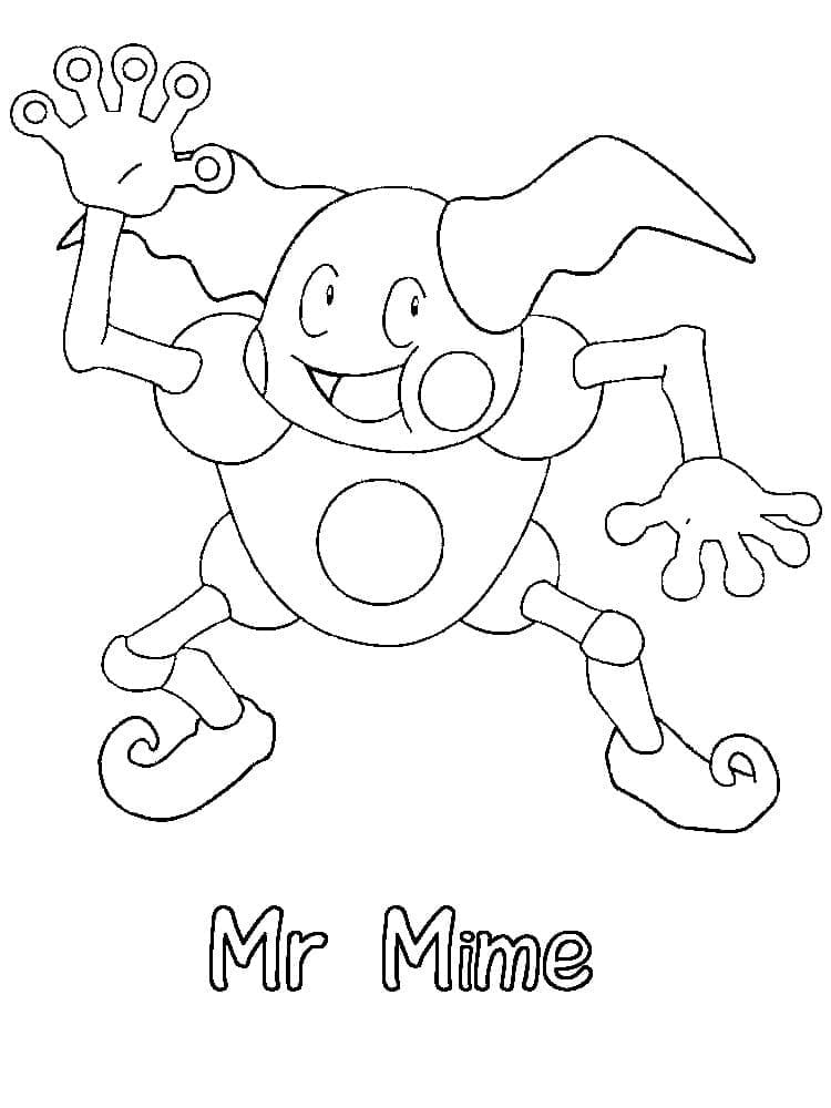 Mr. Mime Pokemon Tegninger til Farvelægning