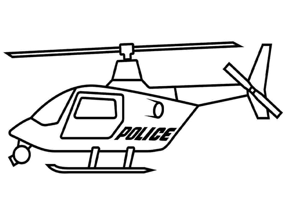 Politi Helikopter Tegninger til Farvelægning