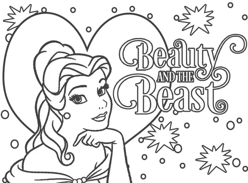 Printable Beauty and the Beast Tegninger til Farvelægning