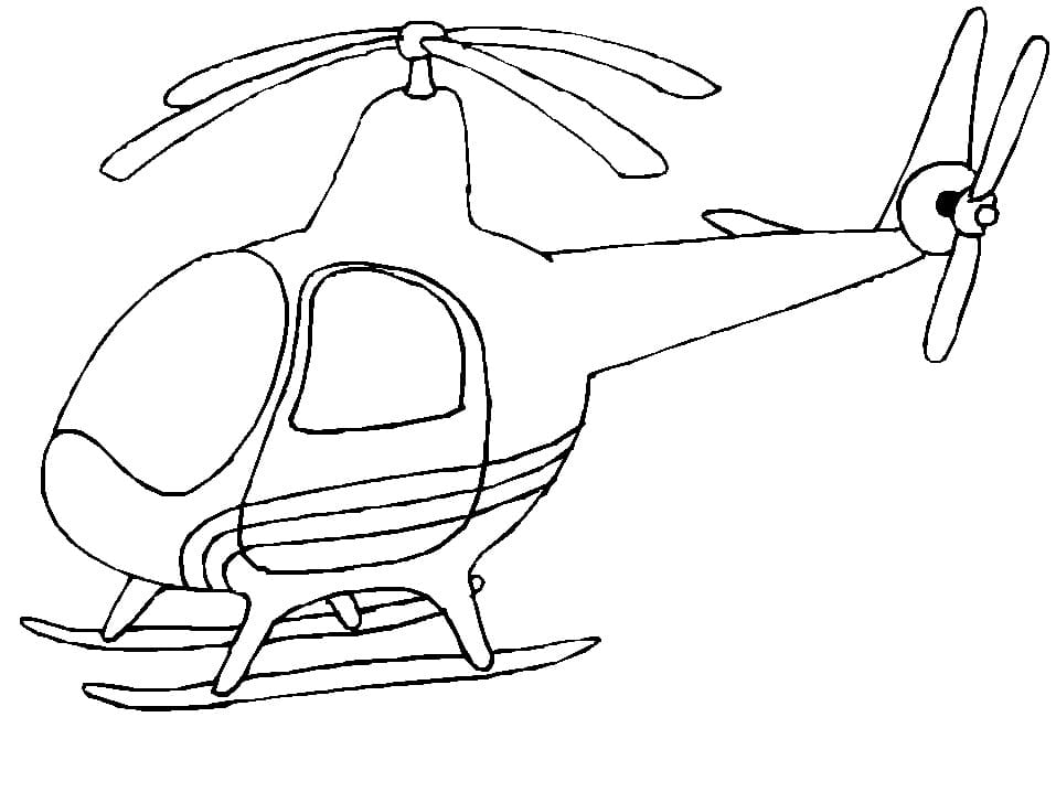 Printbar Helikopter Til Børn Tegninger til Farvelægning