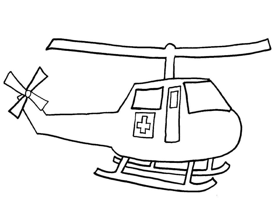 Printbar Medicinsk Helikopter Tegninger til Farvelægning