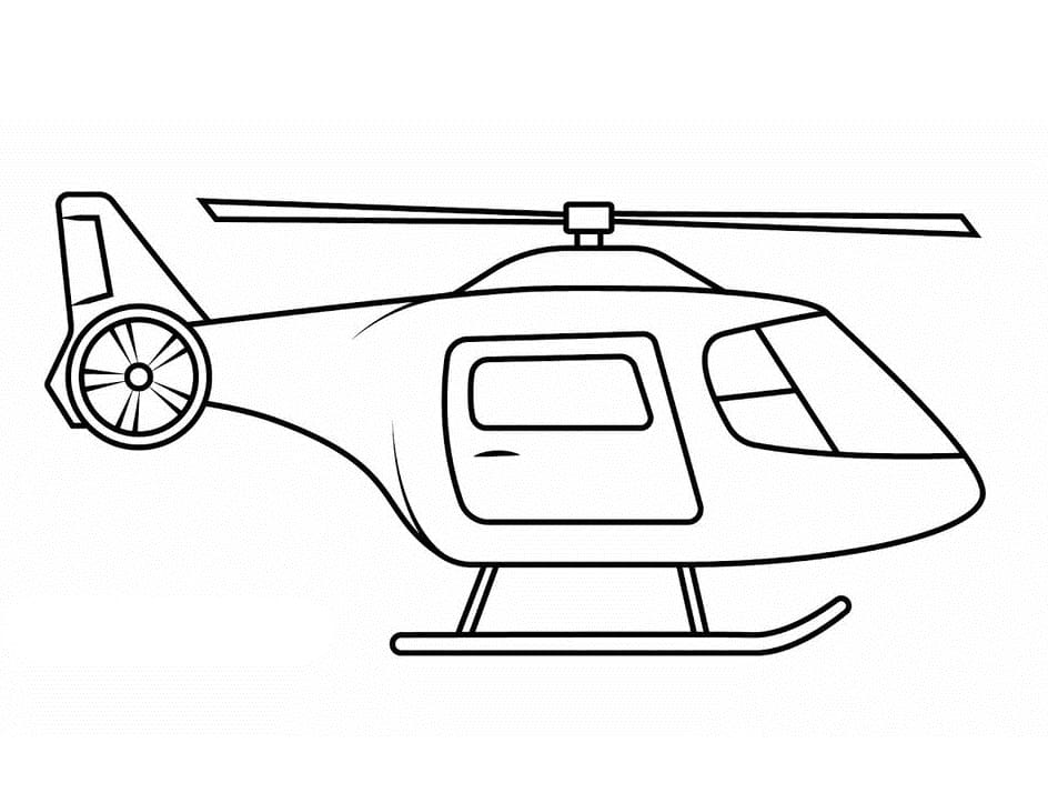 Printbar Simpel Helikopter Tegninger til Farvelægning