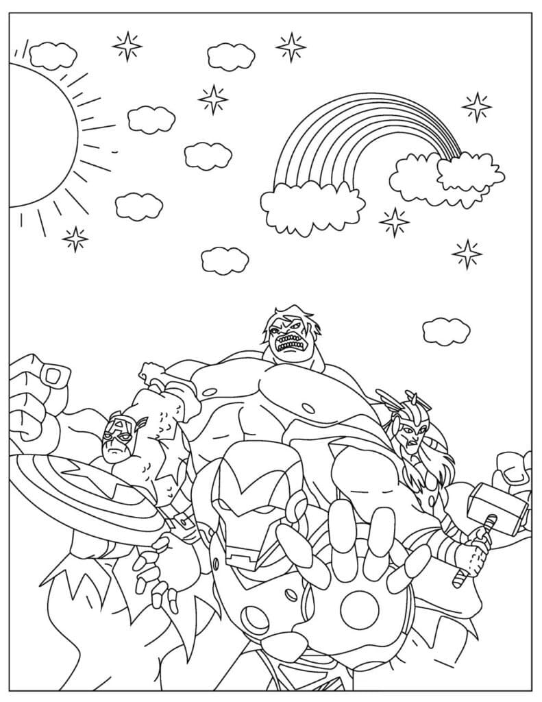 Printbar The Avengers Tegninger til Farvelægning