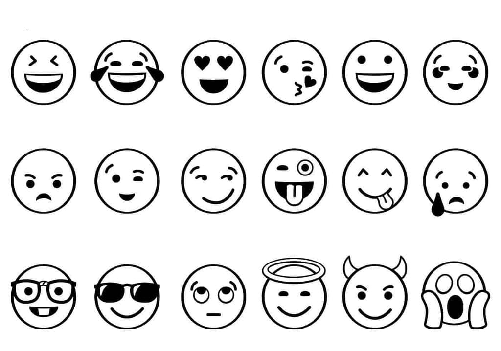 Printbare Emojis Tegninger til Farvelægning