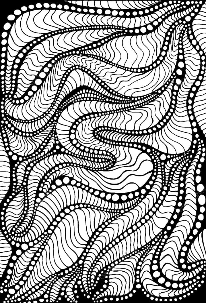 Psykedelisk labyrint Tegninger til Farvelægning