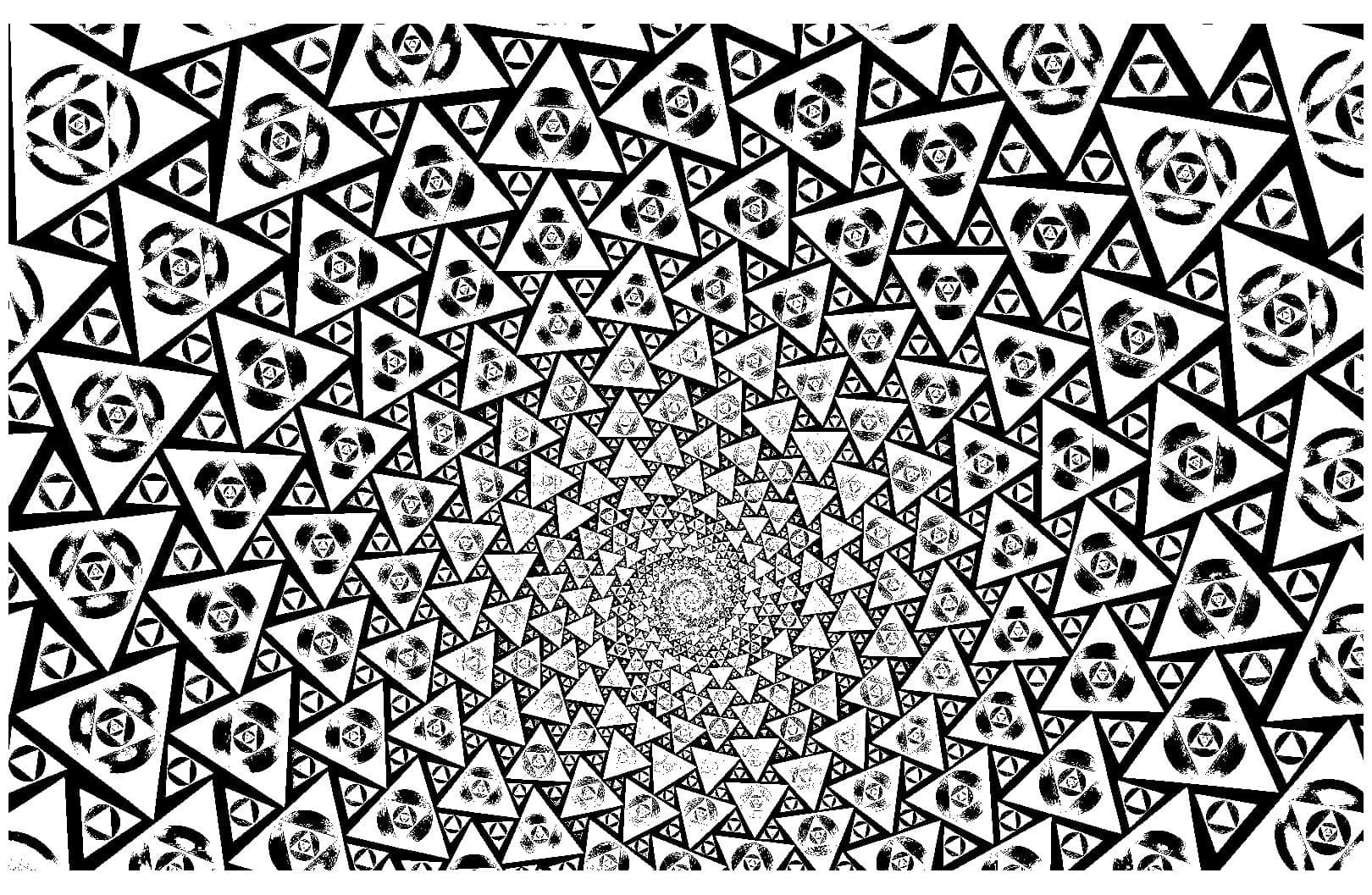 Psykedeliske endeløse trekanter Tegninger til Farvelægning