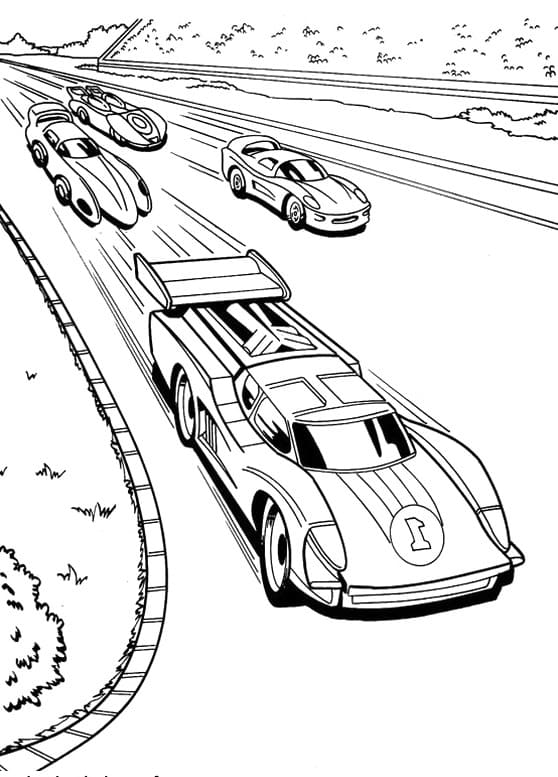 Race biler billede Tegninger til Farvelægning