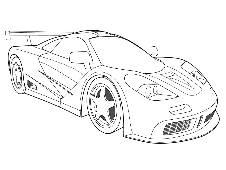 Racerbil gratis printbar Tegninger til Farvelægning