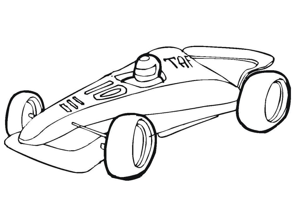 Racerbil nummer 10 Tegninger til Farvelægning