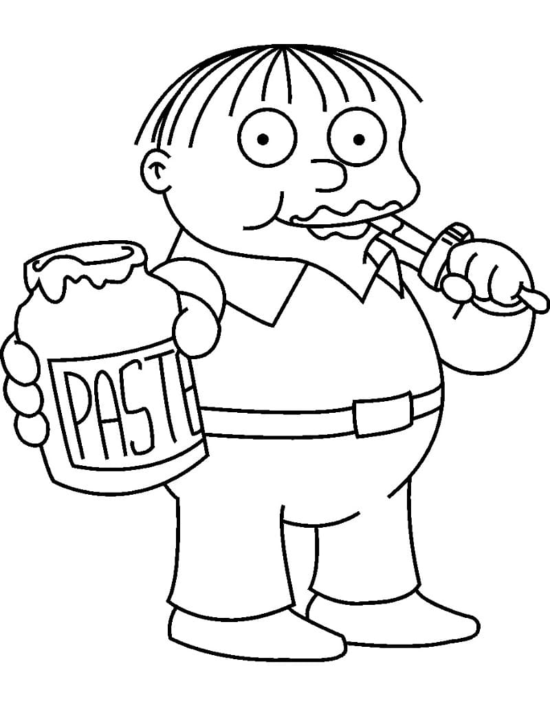 Ralph Wiggum fra The Simpsons Tegninger til Farvelægning