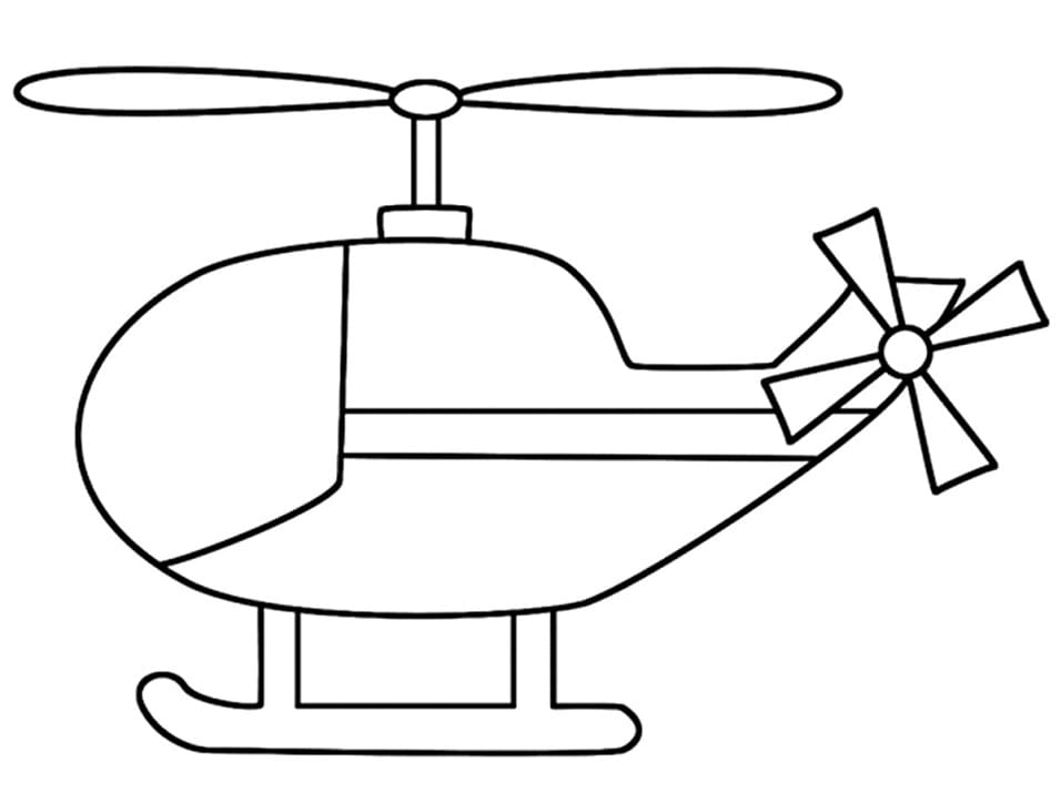 Simpel Helikopter Tegninger til Farvelægning